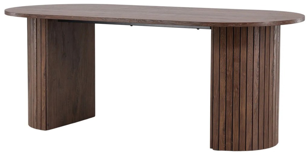 Jörn Ovale Eettafel - Oakly - 200x90 cm - Eikenhout Bruin Fineer - Jorn