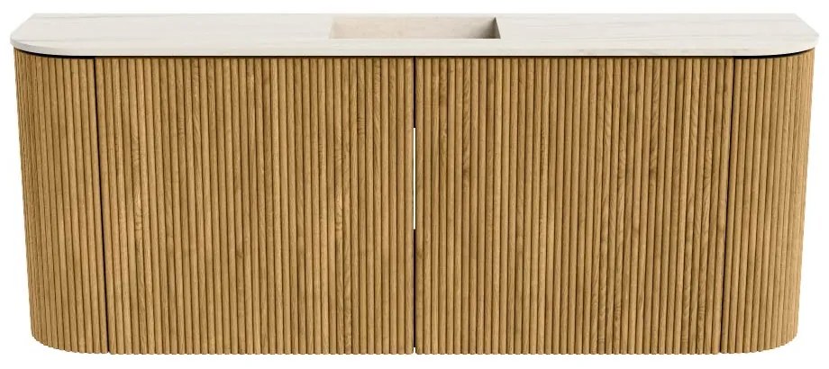 Mondiaz Joya DLux 105cm toiletmeubel ronding links/rechts oak met wastafel faye midden 1 kraangat meli
