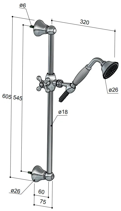 Hotbath Amice glijstangset chroom