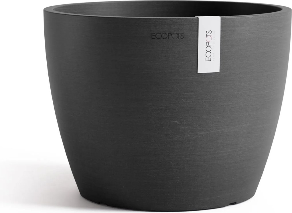 Ecopots bloempot Stockholm 24 - Rond - Dark Grey - Diameter 23,3 x H17,7 cm