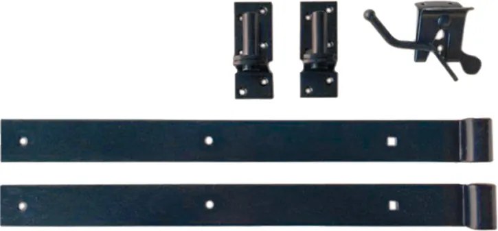 Tuinhek poort composiet Classic antraciet met antraciet aluminium frame (100 x 80 cm) incl. beslag