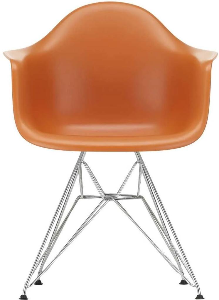 Vitra Eames DAR stoel met verchroomd onderstel Rusty Orange