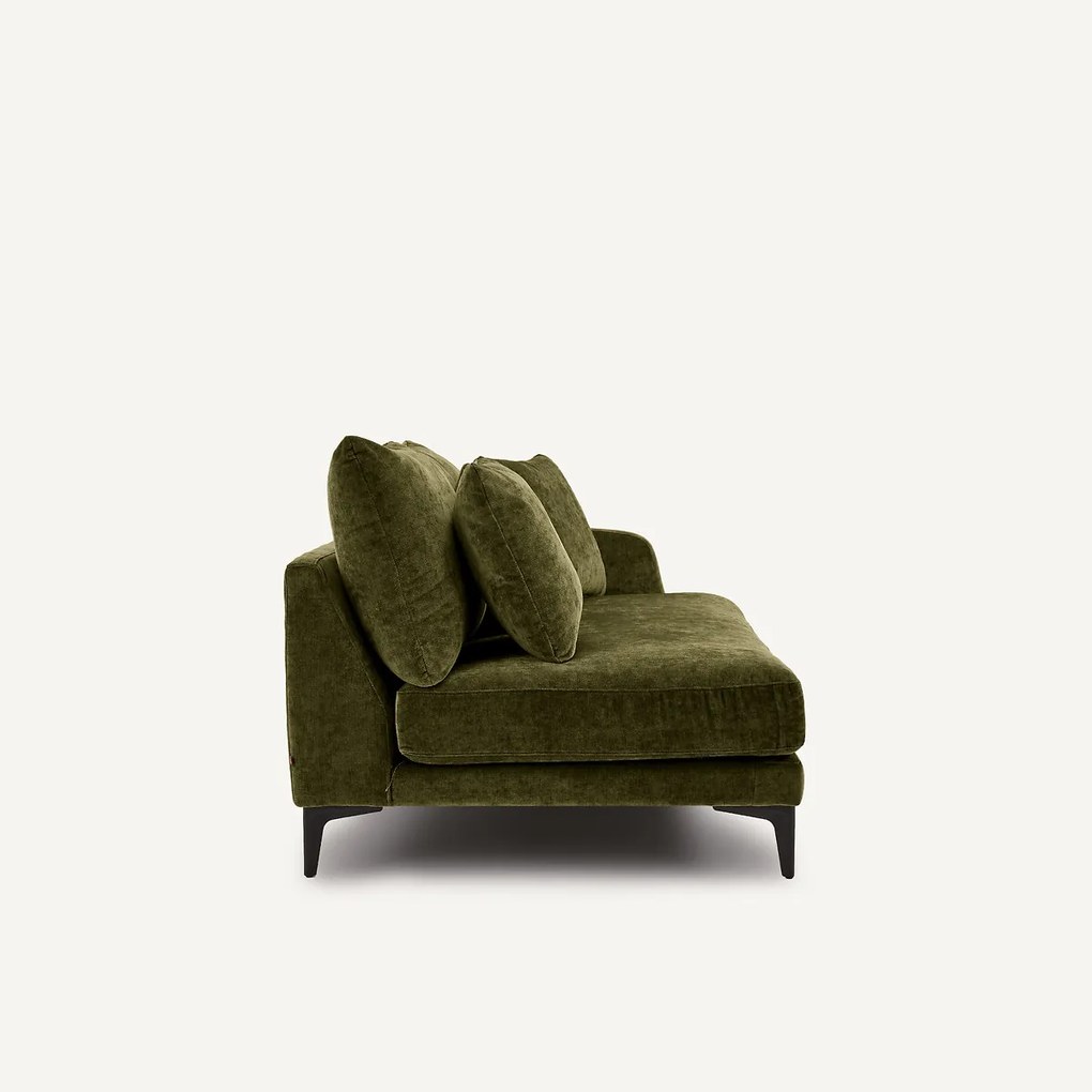 Halve bank, 2-zit van gemengd fluweel, MODERNISTE