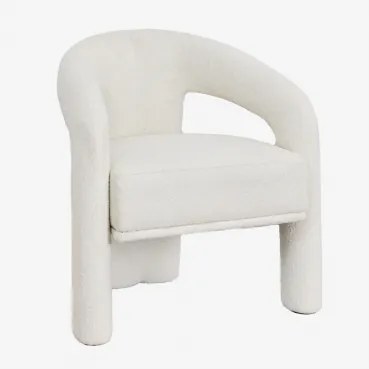 Set Van 2 Greca Gestoffeerde Fauteuils Bouclé Wit - Sklum