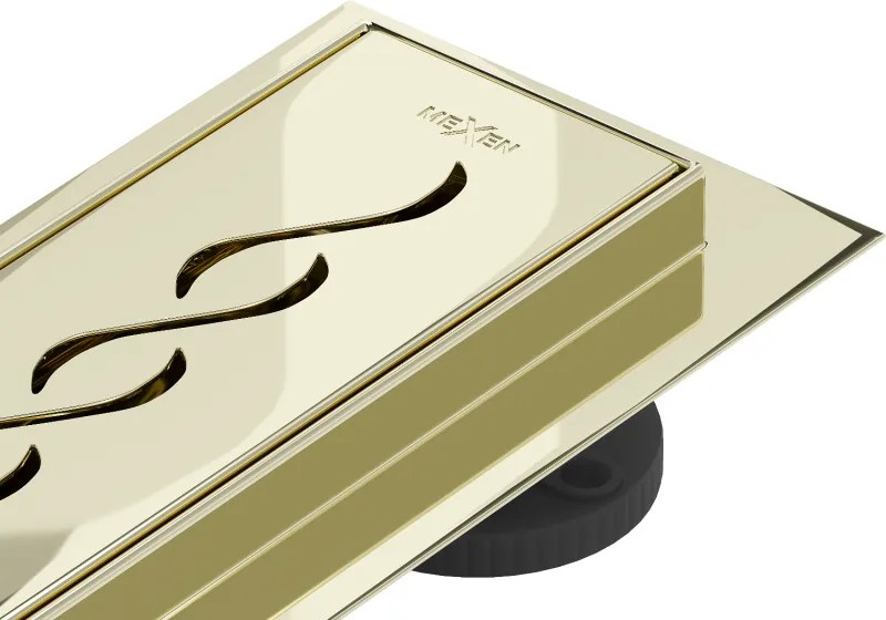 Mexen Flat 360° M18 draaibare lineaire afvoer 50 cm, goud - 1523050-40