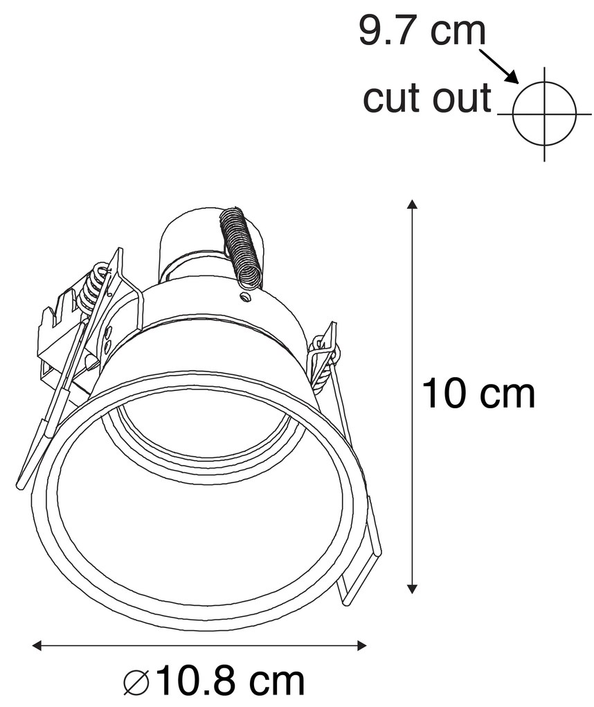 Set van 6 Moderne inbouwspot wit AR70 - Dept