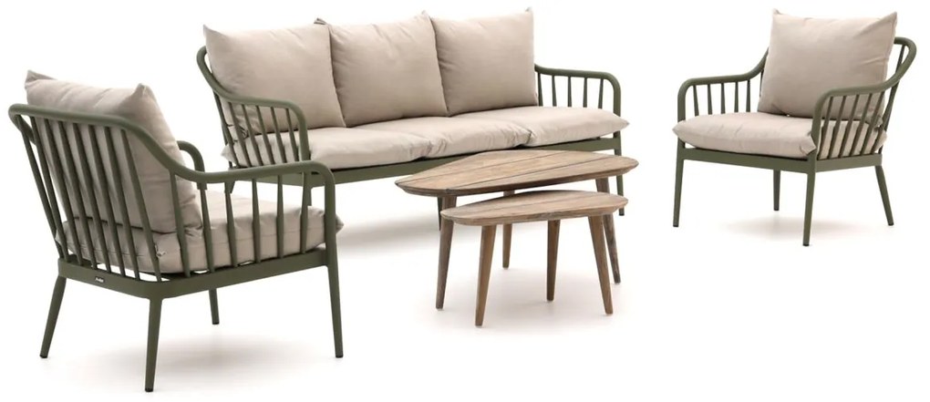 Stoel-bank loungeset Manifesto  | 5 personen | Loungeset Groen | Aluminium | Kees Smit Tuinmeubelen