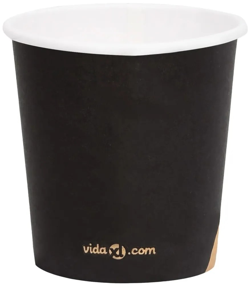 vidaXL 1000 st Koffiebekers 120 ml papier zwart