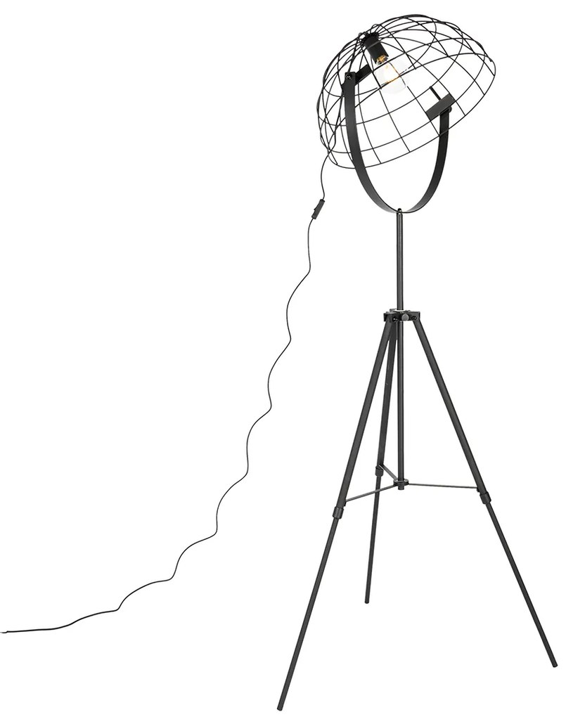 Industriële tripod vloerlamp zwart 50 cm verstelbaar - Hanze