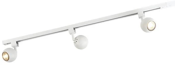 Smart Modern railsysteem wit 1-fase incl. 3 Wifi GU10 - Gissi Modern GU10 Binnenverlichting Lamp