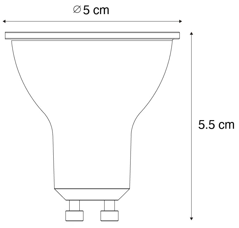 Set van 5 GU10 3-staps dimbare LED lampen 7W 600 lm 4000K
