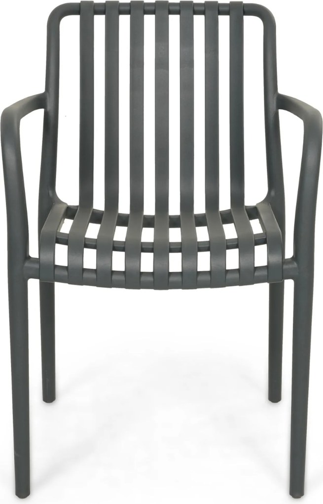 Tuinset Ronde Tuintafel 4 personen 125 cm Kunststof Grijs Domani Furniture Alba/Ancona