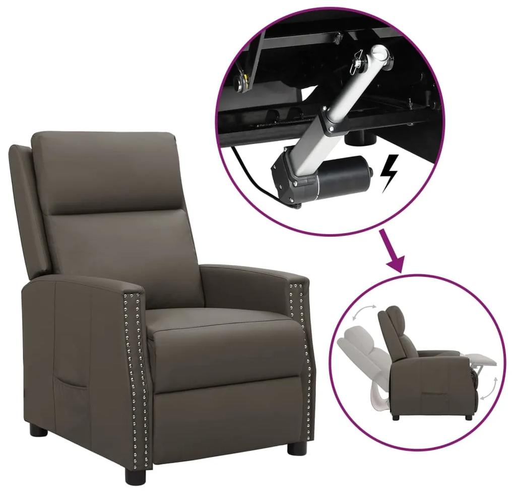 vidaXL Sta-opstoel verstelbaar kunstleer grijs