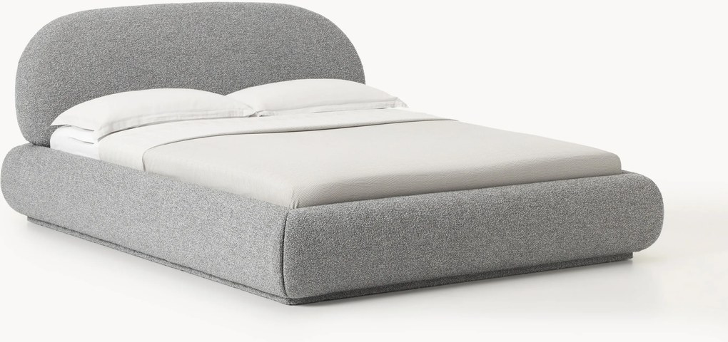 Bouclé gestoffeerd bed Alba