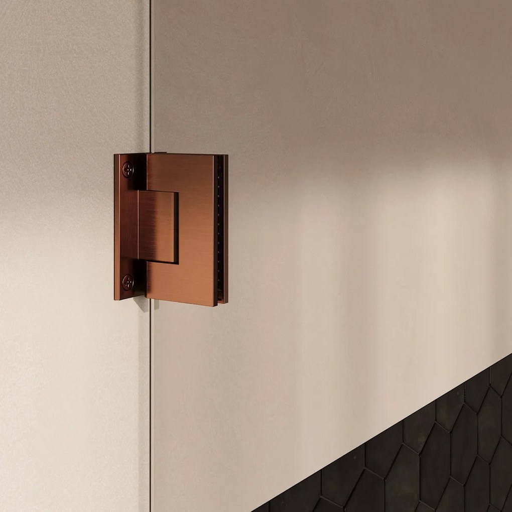 Brauer Void Carving profielloze douchecabine 90x100cm koper geborsteld PVD