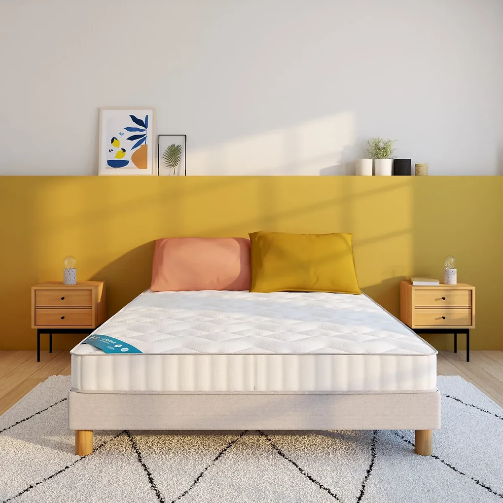 Ensemble matras in mousse met vormbehoud + bedbodem