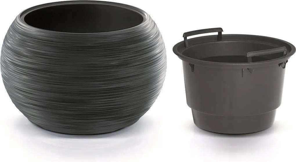 Prosperplast Furu Bowl Bloempot - Antraciet -Ø 37,8 cm - Schaalvorm