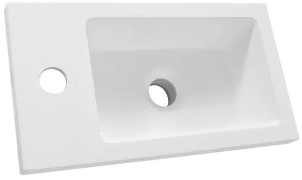 BRAUER Solar Slim opbouw fontein 40 met 1 kraangat en links/rechts te plaatsen mineraalmarmer zijdeglans wit FO-SOS401ZW