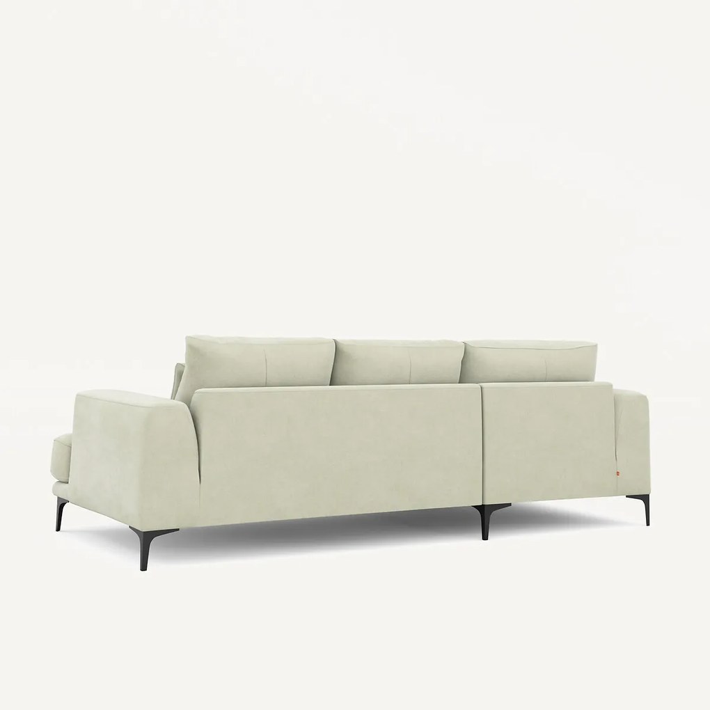 Linkse hoekbank in stonewashed fluweel, Marsile