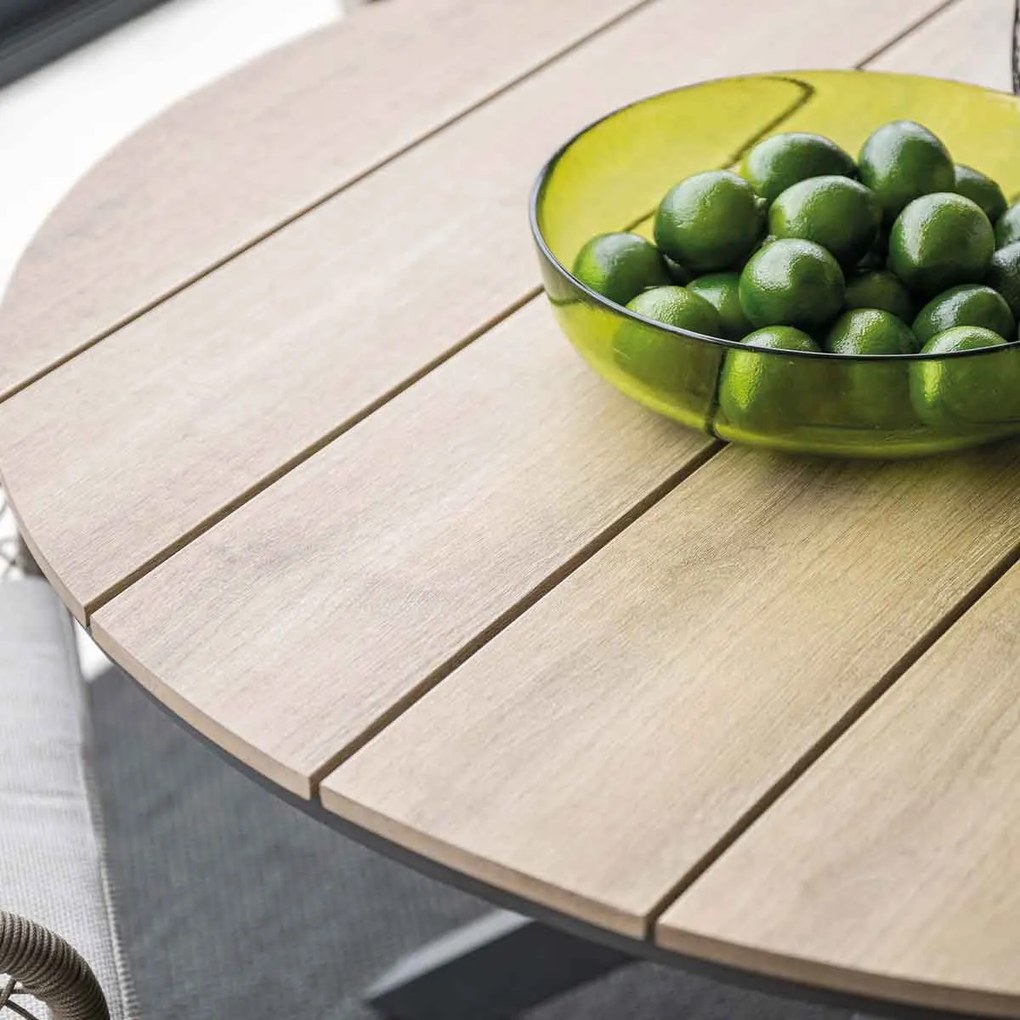 Garden Impressions Tineo tuinset 7-delig - Tulli tuintafel Ø148x75 cm light teak vironwood