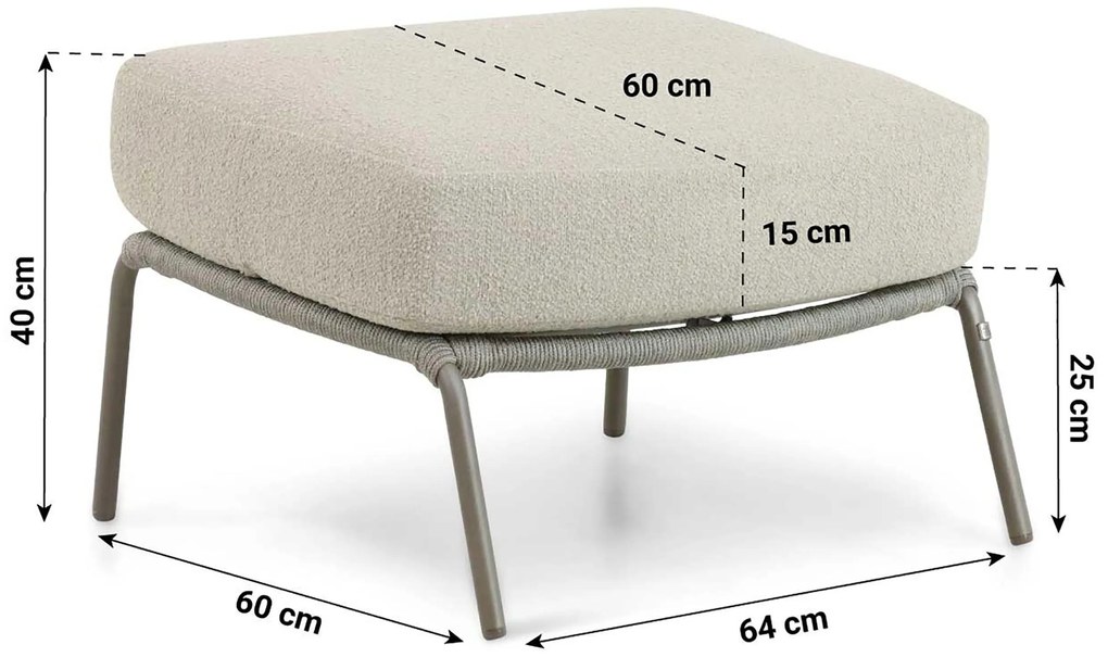 Stoel en Bank Loungeset 5 personen Aluminium/rope Taupe  4 Seasons Outdoor Capalbio