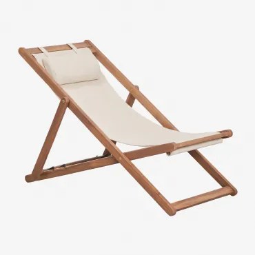 Set Van 2 Inklapbare Houten Hangmatten Met Kussen Kardis Tapioca Beige - Sklum