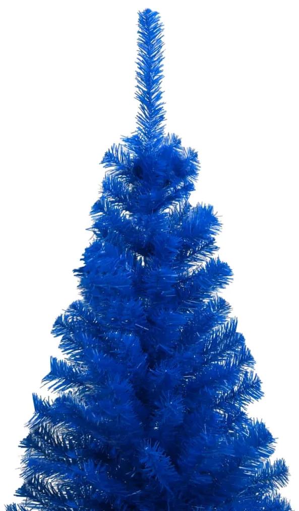 vidaXL Kunstkerstboom met LED's en kerstballen 210 cm PVC blauw