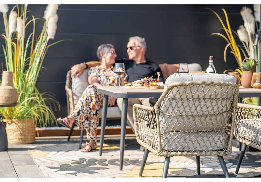 Garden Impressions Kalibo lounge dining set 4-delig - donker grijs
