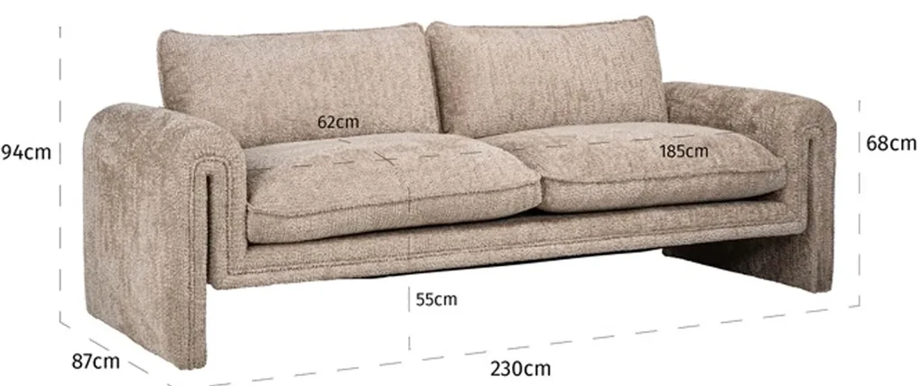 Richmond Interiors Sandro Design 3-zits Bank Lovely Beige
