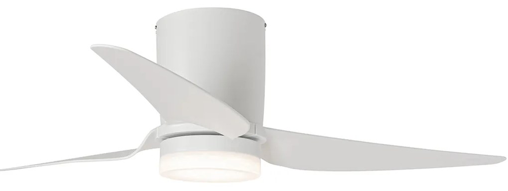 Plafondventilator met lamp wit 123cm incl. LED dimbaar met afstandsbediening - Patty Modern rond Binnenverlichting Lamp