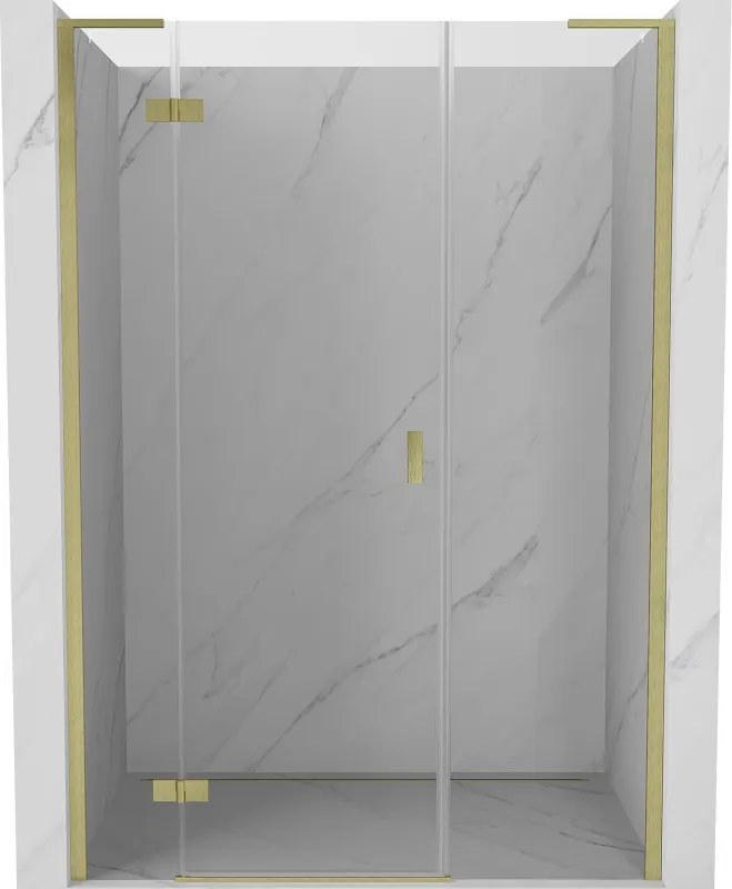 Mexen Mist-H L openslaande douchedeur links 150 cm, transparant, goud geborsteld - 8A5L-150-001-55-00-L