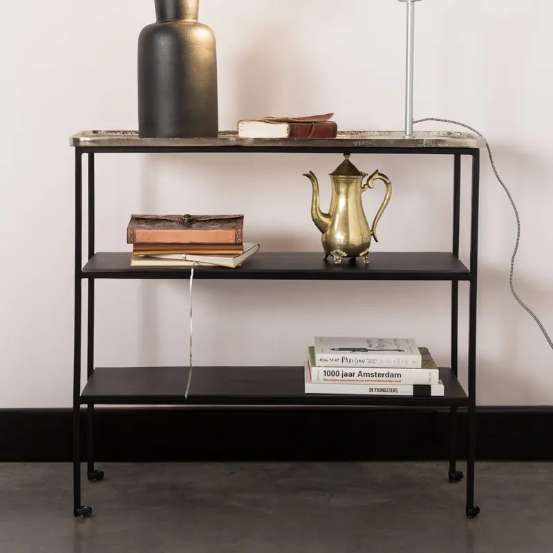 Zuiver Gusto Zilveren Trolley - 80 X 26cm.