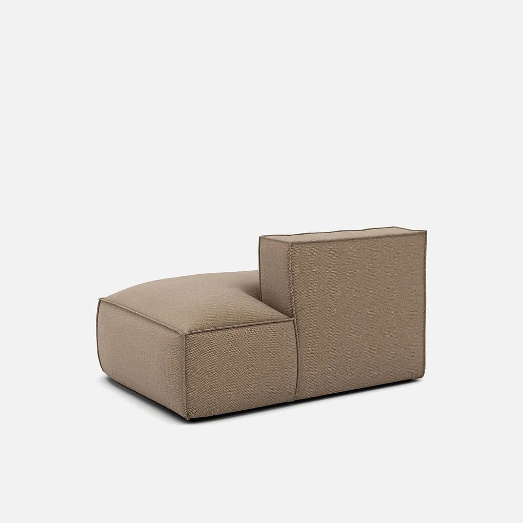 Rechts chaise longue-element voor modulaire bank, in structuurstof, Seven