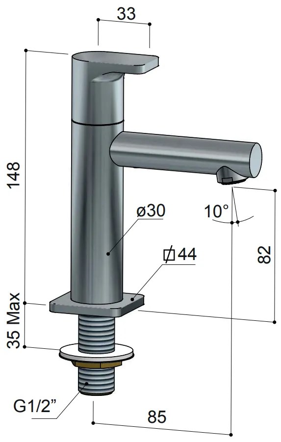 Hotbath Gal fonteinkraan geborsteld gunmetal PVD