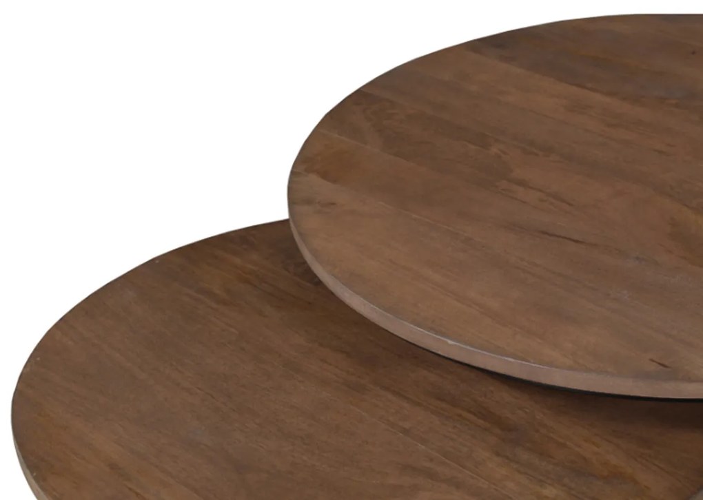 Starfurn Madison Walnoot Salontafel Set Van 2 - 70 X 70cm.