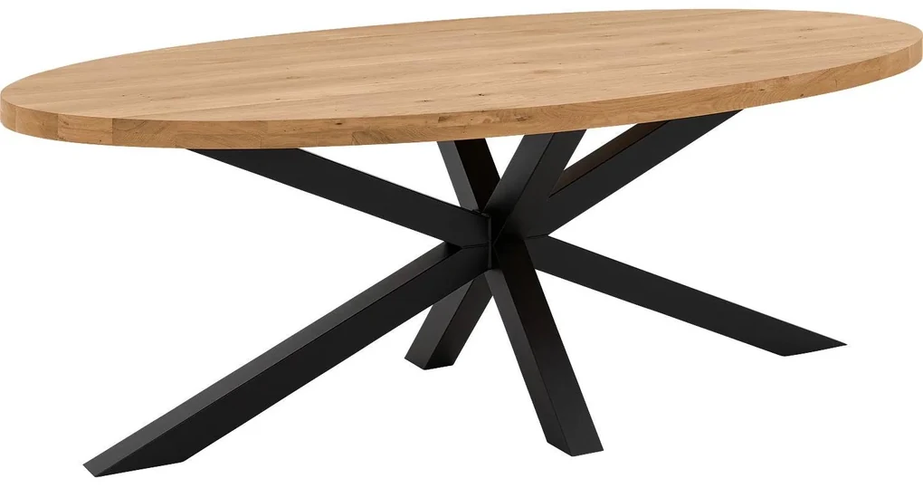 Goossens Eettafel Blade, Strak blad ovaal 200 x 110 cm 6 cm dik