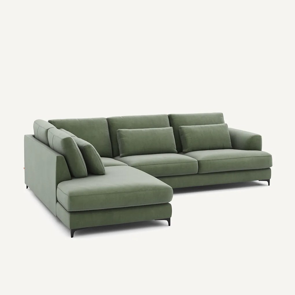 Omvormbare hoekbank links, fluweel, Marsile
