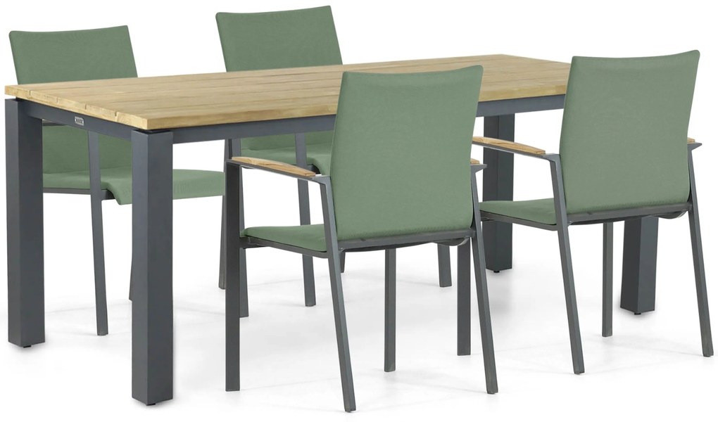 Tuinset 4 personen 180 cm Aluminium/textileen Groen Lifestyle Garden Furniture Brandon/Riviera