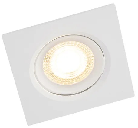 Set van 3 inbouwspots wit incl. LED 3-staps dimbaar - Miu Modern vierkant Binnenverlichting Lamp