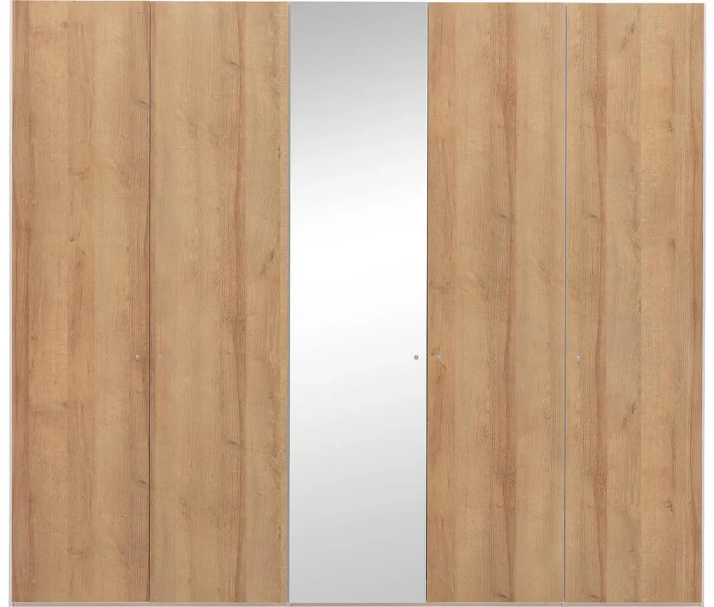 Goossens Kledingkast Easy Storage Ddk, Kledingkast 253 cm breed, 220 cm hoog, 4x draaideur en 1x spiegel draaideur midden