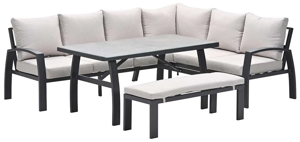 Garden Impressions Cameron lounge dining set 4-delig rechts desert sand