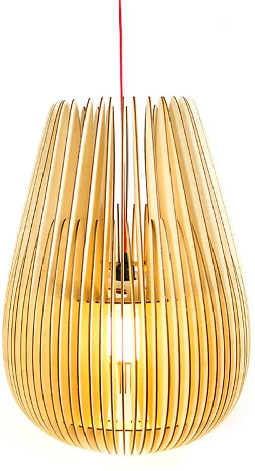 Bomerango Halley Naturel - Hanglamp - Extra Large Ø 53 cm - Koordset rood - Hanglampen - Tafellamp - Vloerlamp - Scandinavisch design
