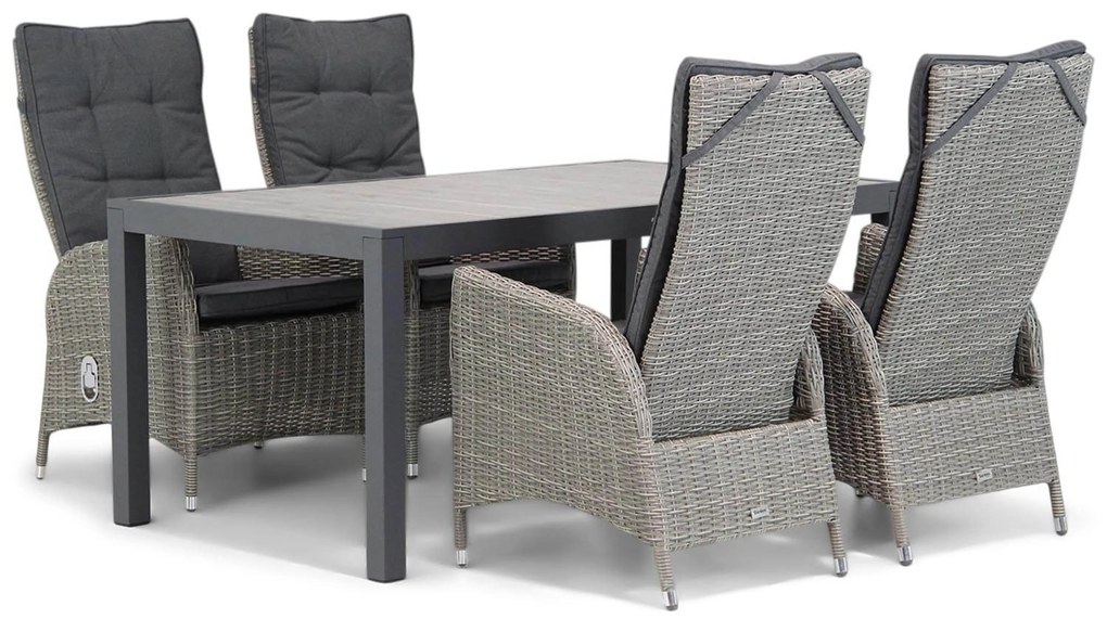 Tuinset 4 personen 164 cm Wicker Grijs Garden Collections Lincoln/Residence