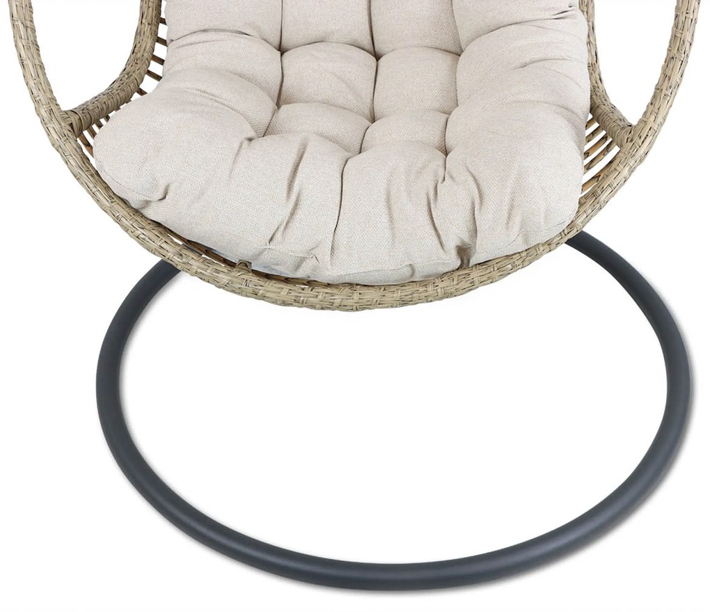 Coco Vedella Hangstoel Aluminium/wicker Taupe