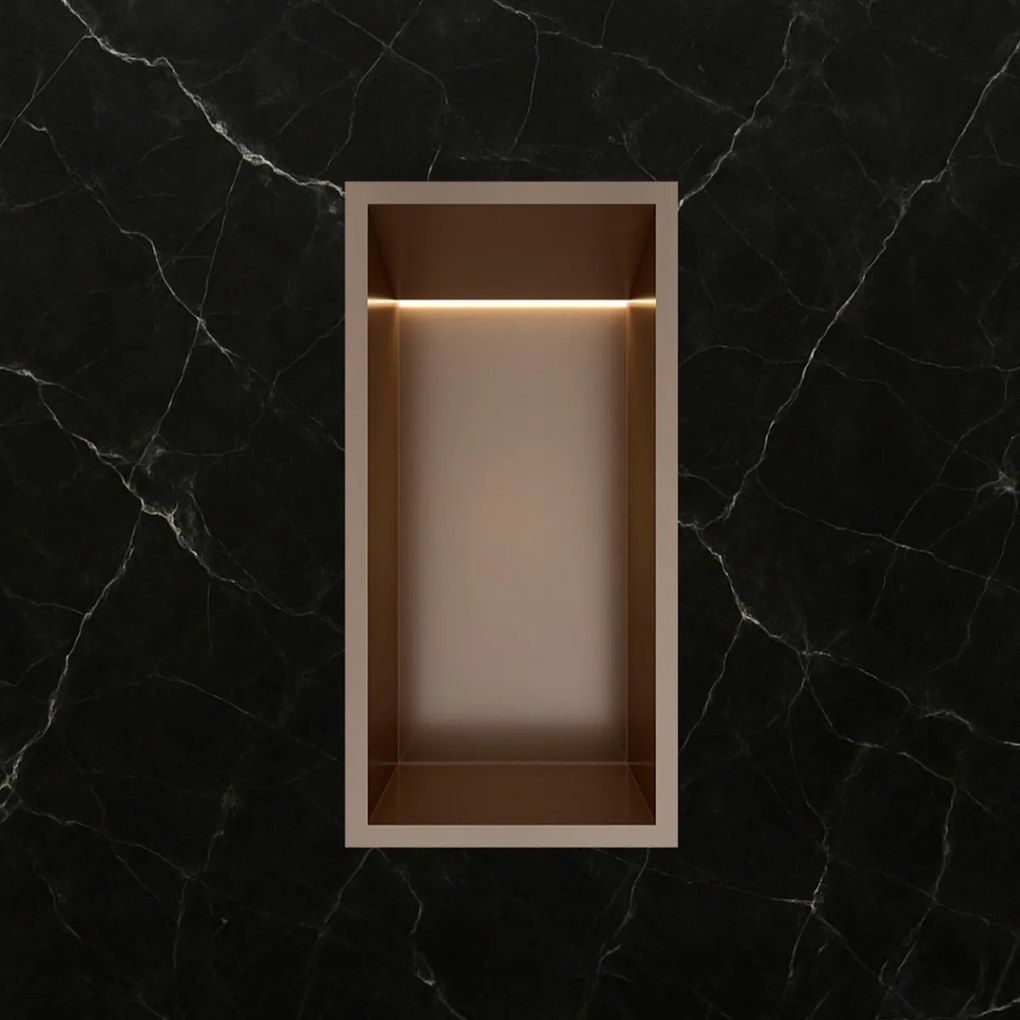 Hotbath &More inbouwnis met verlichting 30x15x10cm tuscan bronze