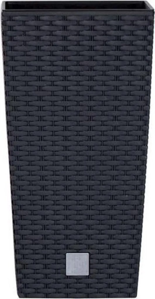 Prosperplast bloempot Rato Square - Antraciet - 27 x 27 x 50cm