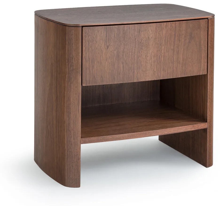 Nachtkastje in noten- of eikenfineer, Wilg