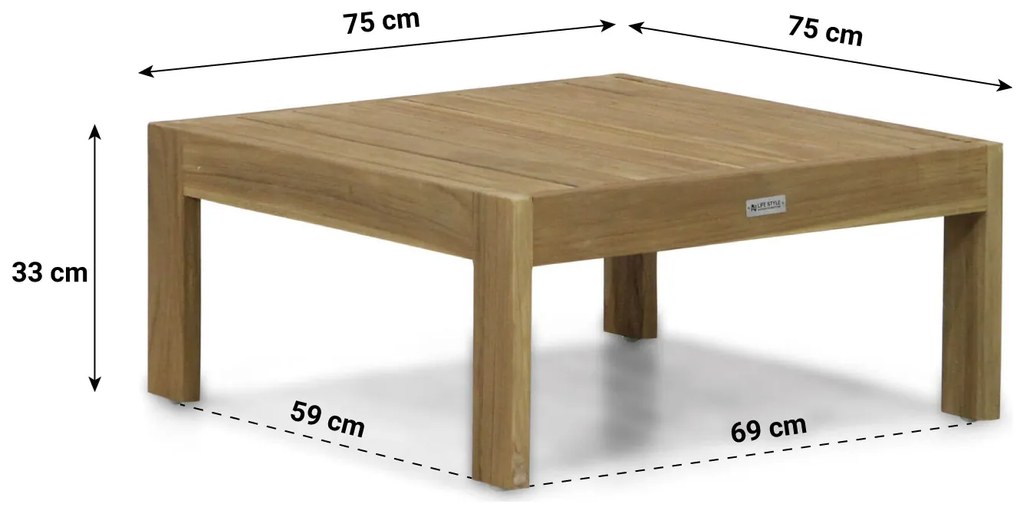 Stoel en Bank Loungeset 5 personen Teak Old teak greywash  Garden Collections Newbury