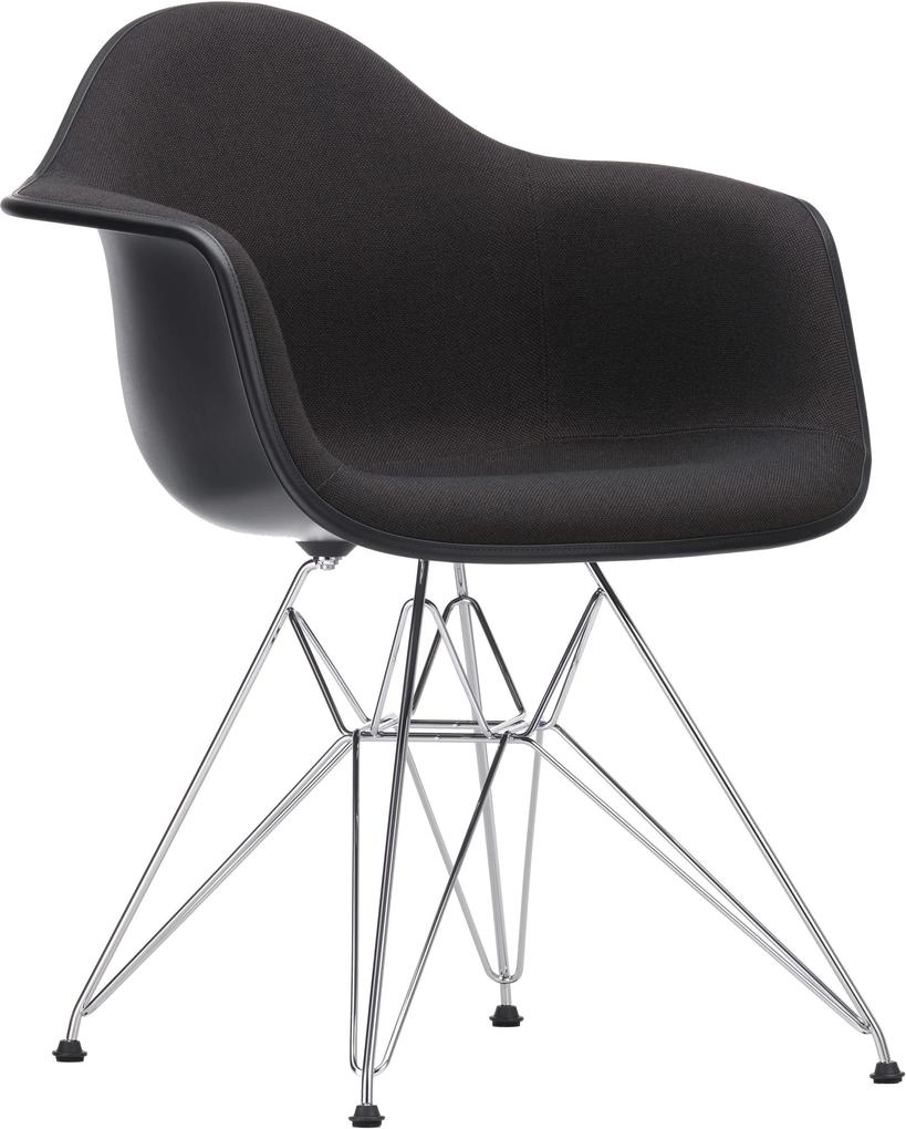Vitra Eames DAR gestoffeerde stoel bekleding nero/veerbruin hopsak kuip zwart
