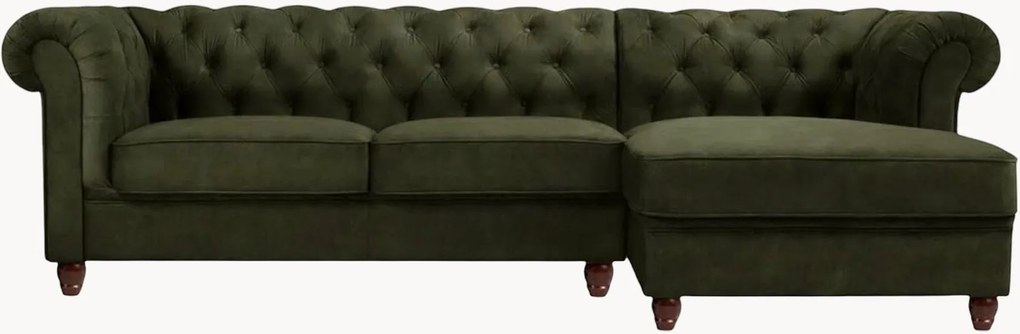 Fluwelen hoekbank Phoebe (4-zits)